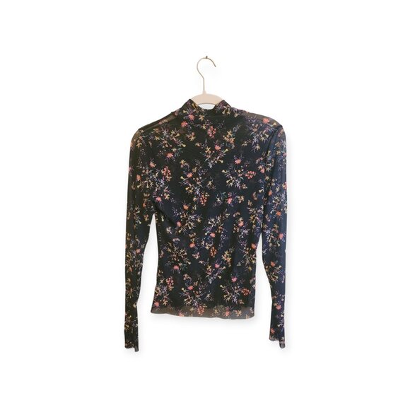AFRM Black Semi-Sheer Floral Mesh Top Medium - Picture 10 of 10
